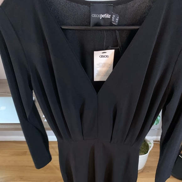 asos petite midi black dress, size 0 - Picture 6 of 8